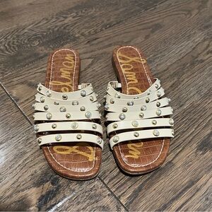 SAM EDELMAN Sandals, Slides, Off White, Cream, Size 9, NEW